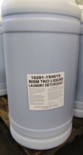 opaque drum with white label - BISM TKO Liquid Laundry Detergent
